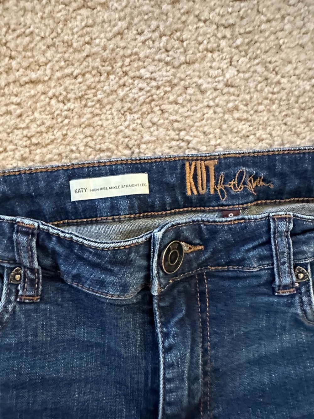 Kut from the Kloth Katy High-Rise Straight Leg Jeans - Dark Blue